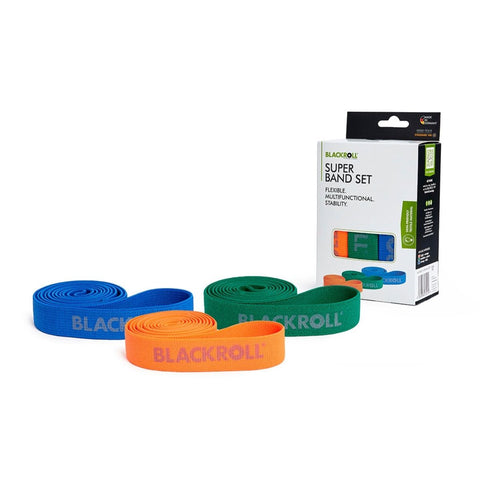 Set da 3 fascie elastiche Blackroll Super Band per esercizi braccia, gambe e glutei